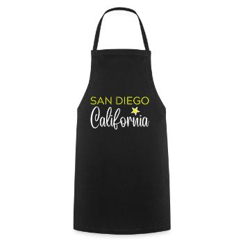San Diego California - Tablier de cuisine - noir - Devant - AI Model Male 185 dark (185cm)