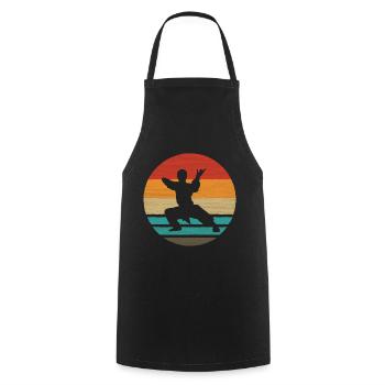 Martial Arts Retro Style Vintage - Cooking Apron - black - Front - AI Model Male 185 dark (185cm)