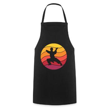 Martial Arts Retro Style Vintage - Cooking Apron - black - Front - AI Model Male 185 dark (185cm)