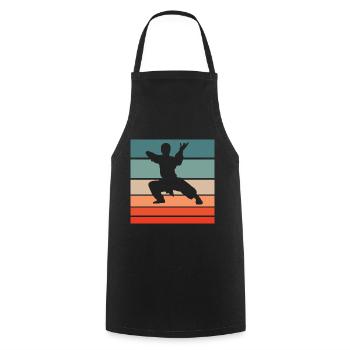 Martial Arts Retro Style Vintage - Cooking Apron - black - Front - AI Model Male 185 dark (185cm)