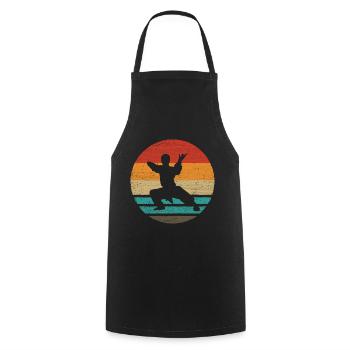 Martial Arts Retro Style Vintage - Cooking Apron - black - Front - AI Model Male 185 dark (185cm)