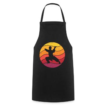 Martial Arts Retro Style Vintage - Cooking Apron - black - Front - AI Model Male 185 dark (185cm)