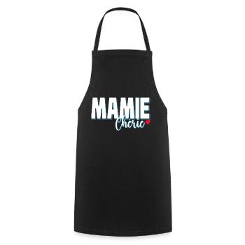 Mamie Chérie Citation Tendresse Grand-mère - Tablier de cuisine - noir - Devant - AI Model Male 185 dark (185cm)