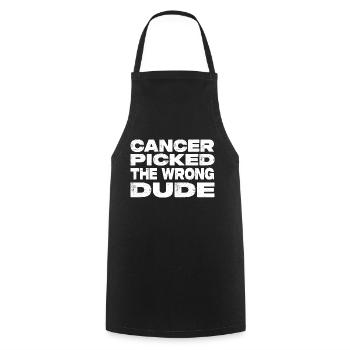 Le cancer a choisi le mauvais mec - Lutte contre le cancer - Tablier de cuisine - noir - Devant - AI Model Male 185 dark (185cm)