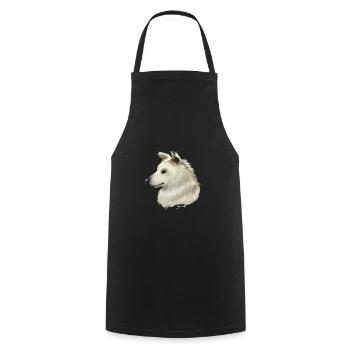 Kretischer Hund Aquarell Illustration - Kochschürze - Schwarz - Vorne - AI Model Male 185 dark (185cm)