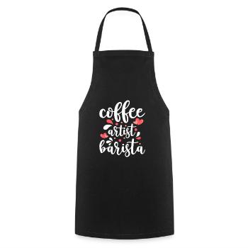 Espresso Koffein Kaffeeliebhaber Siebträger - Kochschürze - Schwarz - Vorne - AI Model Male 185 dark (185cm)