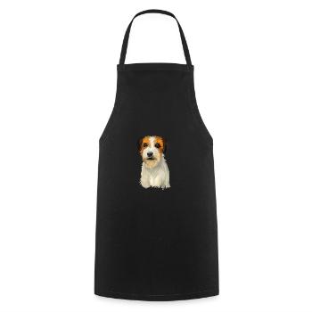 Russell Terrier Dog Watercolor Sketch Illustration - Cooking Apron - black - Front - AI Model Male 185 dark (185cm)
