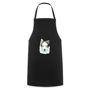 Seppala Sibirischer Schlittenhund Hund Aquarell Illustrati - Kochschürze - Schwarz - Vorne - AI Model Male 185 dark (185cm)