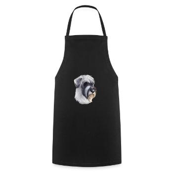 Mittelschnauze Standard Schnauzer Hund Illustration - Kochschürze - Schwarz - Vorne - AI Model Male 185 dark (185cm)