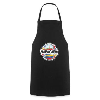 Maracaibo Venezuela Flag Travel Souvenir Badge Sta - Cooking Apron - black - Front - AI Model Male 185 dark (185cm)