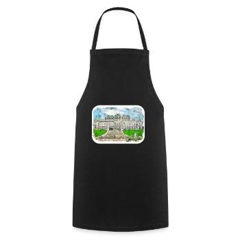Vienna Austria Watercolor Sketch Illustration - Cooking Apron - black - Front - AI Model Male 185 dark (185cm)