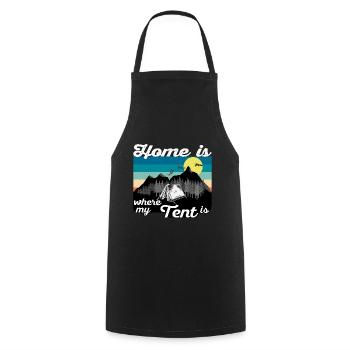 Home is where my tent stands - Dark Vintage - Cooking Apron - black - Front - AI Model Male 185 dark (185cm)