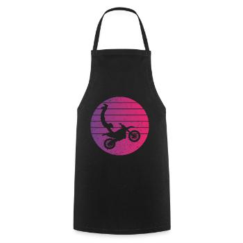 Motocross Seatgrab Retro Style Vintage - Tablier de cuisine - noir - Devant - AI Model Male 185 dark (185cm)