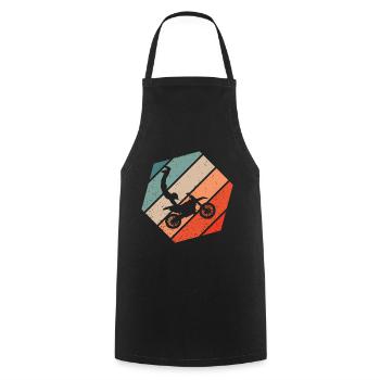 Motocross Seatgrab Retro Style Vintage - Cooking Apron - black - Front - AI Model Male 185 dark (185cm)
