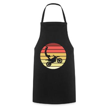 Motocross Seatgrab Retro Style Vintage - Tablier de cuisine - noir - Devant - AI Model Male 185 dark (185cm)