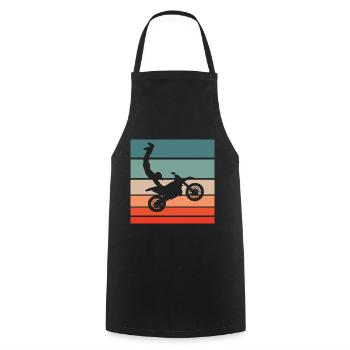Motocross Seatgrab Retro Style Vintage - Tablier de cuisine - noir - Devant - AI Model Male 185 dark (185cm)