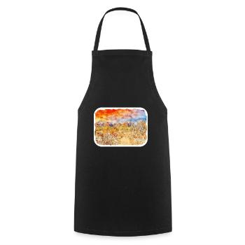 Australie Aquarelle Esquisse Dessinée à la Main Peinture - Tablier de cuisine - noir - Devant - AI Model Male 185 dark (185cm)