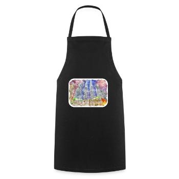 Malaisie Aquarelle Esquisse Dessinée à la Main Illustration - Tablier de cuisine - noir - Devant - AI Model Male 185 dark (185cm)