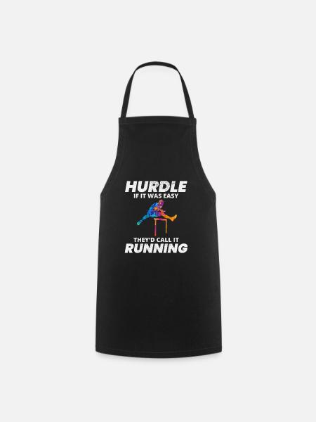 Hurdles Hurdling Hurdler Running Runner Athletes - Cooking Apron - black