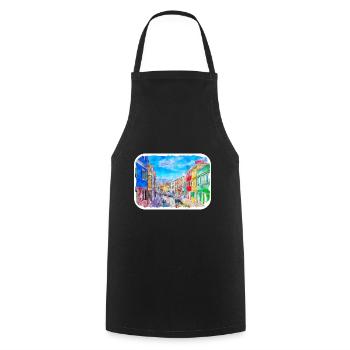 Venise Italie Aquarelle Esquisse Illustration - Tablier de cuisine - noir - Devant - AI Model Male 185 dark (185cm)