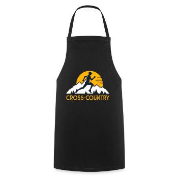 cross country runner running running - Cooking Apron - black - Front - AI Model Male 185 dark (185cm)