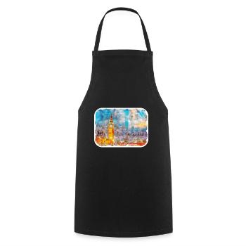 Uk Landmark Watercolor Sketch Painting Illustratio - Cooking Apron - black - Front - AI Model Male 185 dark (185cm)