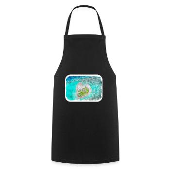 Maldives Watercolor Sketch Hand Drawn Illustration - Cooking Apron - black - Front - AI Model Male 185 dark (185cm)