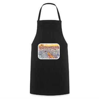 Madrid Espagne Aquarelle Esquisse Dessinée Peinture - Tablier de cuisine - noir - Devant - AI Model Male 185 dark (185cm)