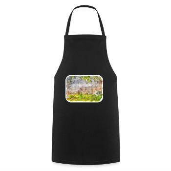India Landmark Watercolor Sketch Paint Illustratio - Cooking Apron - black - Front - AI Model Male 185 dark (185cm)