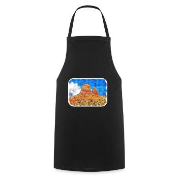 Arizona USA Aquarelle Dessin Dessin Illustration - Tablier de cuisine - noir - Devant - AI Model Male 185 dark (185cm)