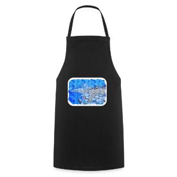 Norvège Aquarelle Esquisse Dessinée à la main Illustration - Tablier de cuisine - noir - Devant - AI Model Male 185 dark (185cm)
