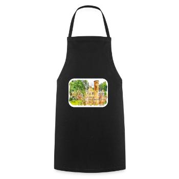 Allemagne Aquarelle Esquisse Dessinée à la main Illustration - Tablier de cuisine - noir - Devant - AI Model Male 185 dark (185cm)