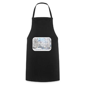 St Petersburg Russia Watercolor Sketch Drawn Illus - Cooking Apron - black - Front - AI Model Male 185 dark (185cm)
