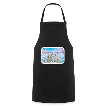 Spain Watercolor Sketch Hand Drawn Illustration - Cooking Apron - black - Front - AI Model Male 185 dark (185cm)