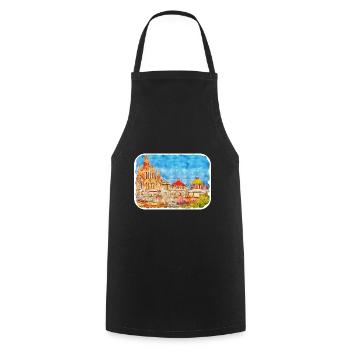San Miguel De Allende Mexique Aquarelle Esquisse Dra - Tablier de cuisine - noir - Devant - AI Model Male 185 dark (185cm)