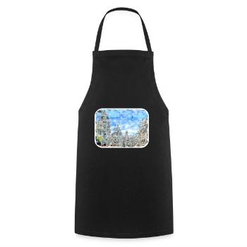 Madrid Spain Watercolor Sketch Drawn Painting - Cooking Apron - black - Front - AI Model Male 185 dark (185cm)