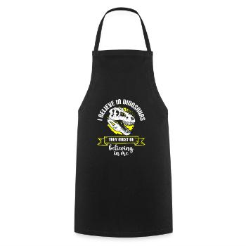 Dinosaur Dinosaur Herbivore - Cooking Apron - black - Front - AI Model Male 185 dark (185cm)