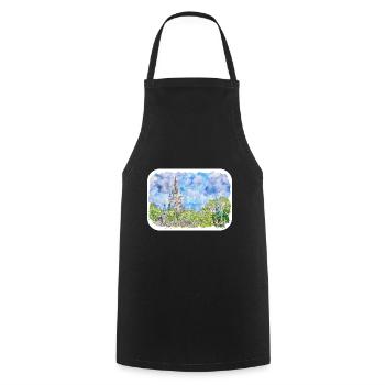 Florida USA Watercolor Sketch Drawn Illustration - Cooking Apron - black - Front - AI Model Male 185 dark (185cm)