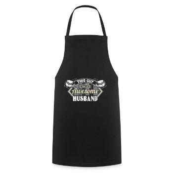 Mariage gay Homme Cadeau d’amour - Tablier de cuisine - noir - Devant - AI Model Male 185 dark (185cm)
