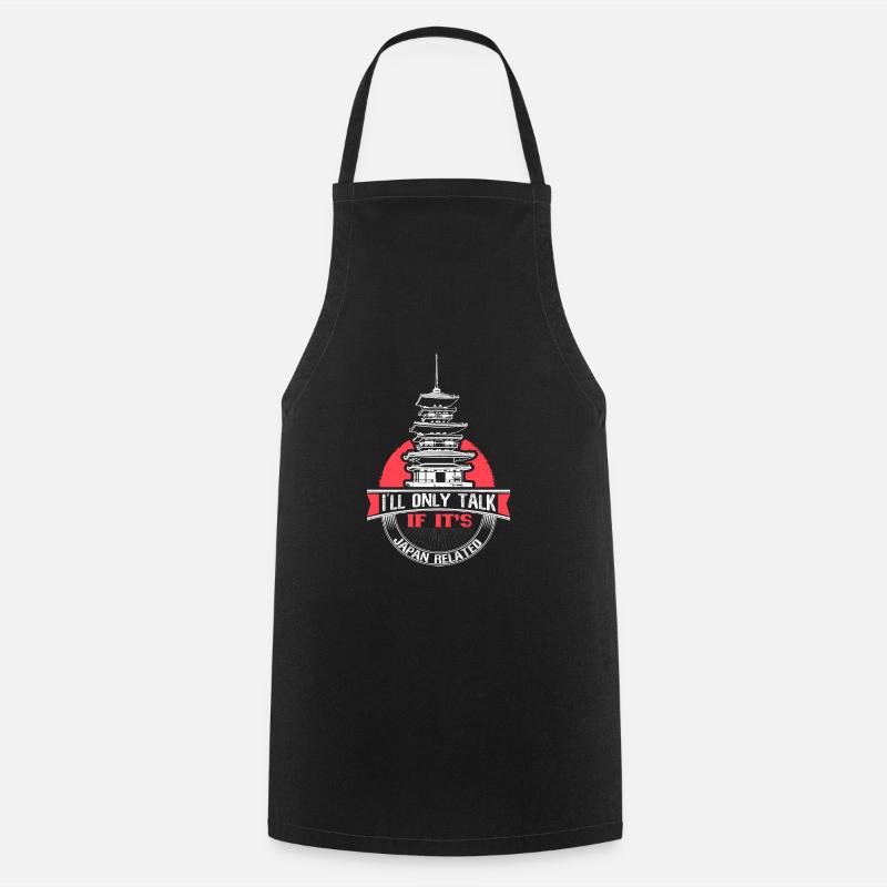 Japan Cherry Blossom Country - Cooking Apron - black