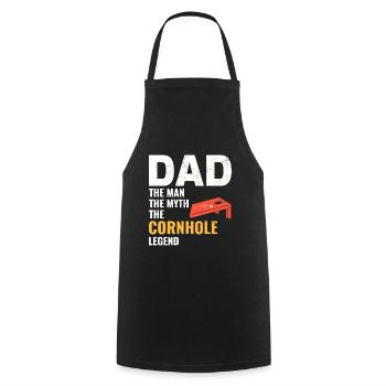 Cornhole Dad Bean Bag Toss Lawn Game Fathers day - Cooking Apron - black - Front - AI Model Male 185 dark (185cm)