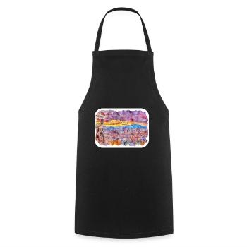 Madrid Spain Watercolor Sketch Drawn Painting - Cooking Apron - black - Front - AI Model Male 185 dark (185cm)