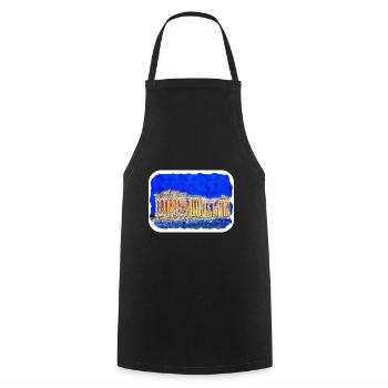 Athènes Grèce Aquarelle Esquisse Dessinée Peinture - Tablier de cuisine - noir - Devant - AI Model Male 185 dark (185cm)