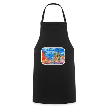 St Petersburg Russia Watercolor Sketch Drawn Drawi - Cooking Apron - black - Front - AI Model Male 185 dark (185cm)