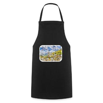 Allemagne Aquarelle Esquisse Dessinée à la main Illustration - Tablier de cuisine - noir - Devant - AI Model Male 185 dark (185cm)