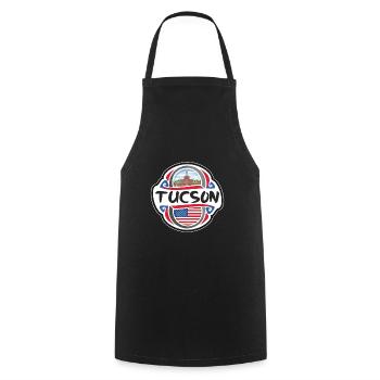 Tucson USA United States Flag Travel Souvenir Badg - Cooking Apron - black - Front - AI Model Male 185 dark (185cm)
