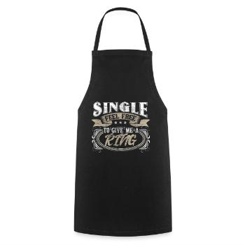Single Independence Drôle Cadeau - Tablier de cuisine - noir - Devant - AI Model Male 185 dark (185cm)