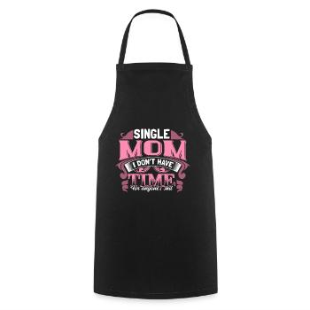 Maman célibataire Maman Enceinte - Tablier de cuisine - noir - Devant - AI Model Male 185 dark (185cm)