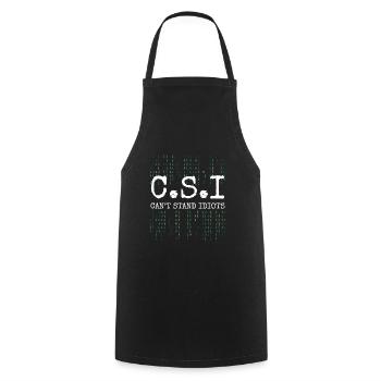 Idiot Stupide Méchant Humour Noir - Tablier de cuisine - noir - Devant - AI Model Male 185 dark (185cm)