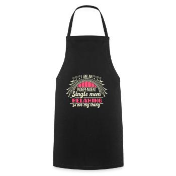 Single Mother Mum Gift - Cooking Apron - black - Front - AI Model Male 185 dark (185cm)